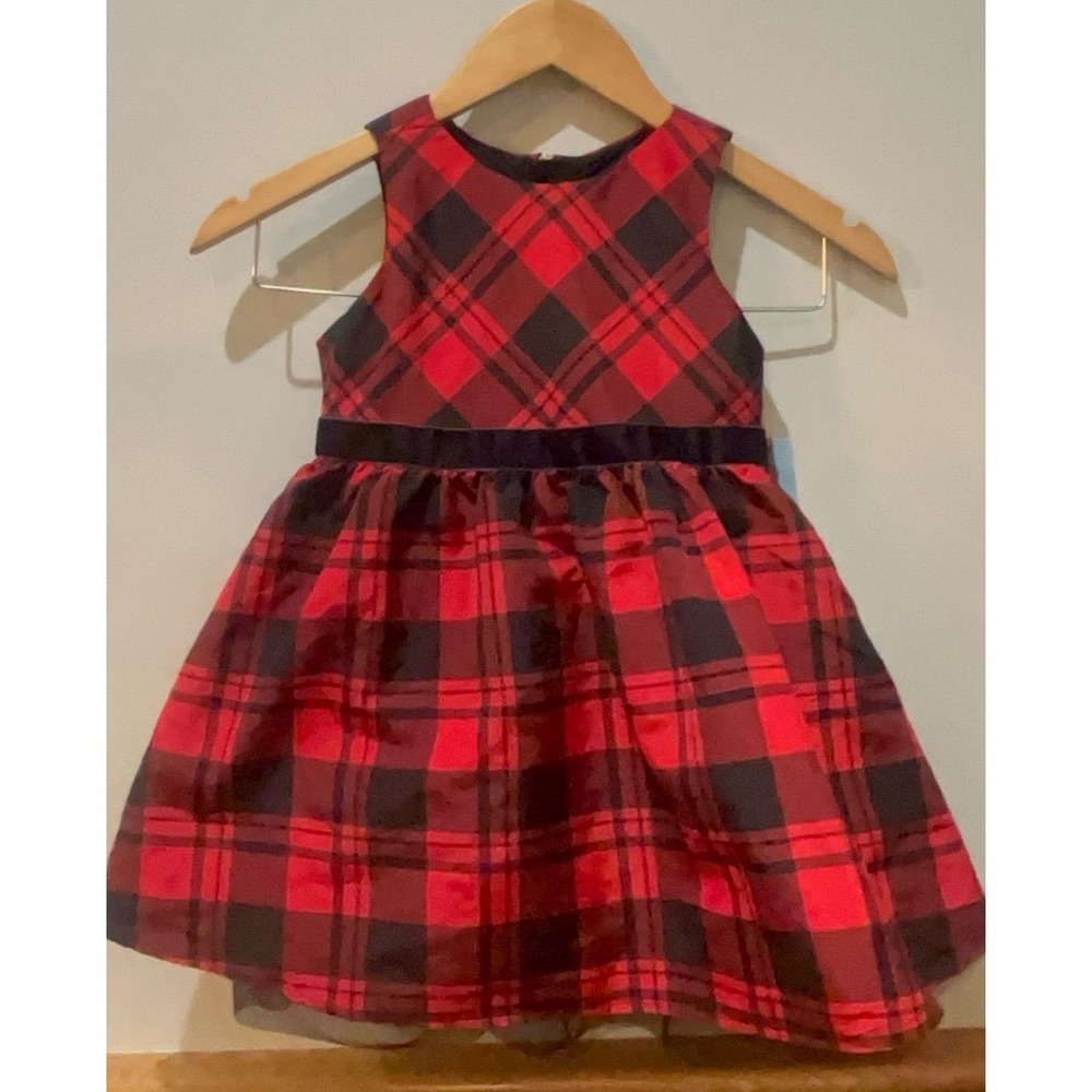 NEW girls size 4T fancy holiday and Christmas dress.  Red and black.